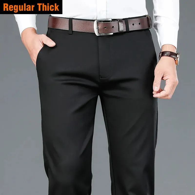 2020 Autumn New Men's Bamboo Fiber Casual Pants Classic Style Business Fashion Khaki Stretch Cotton Trousers Male Brand Clothes