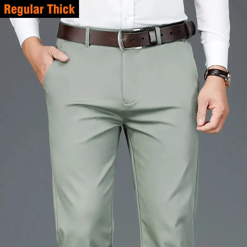 2020 Autumn New Men's Bamboo Fiber Casual Pants Classic Style Business Fashion Khaki Stretch Cotton Trousers Male Brand Clothes