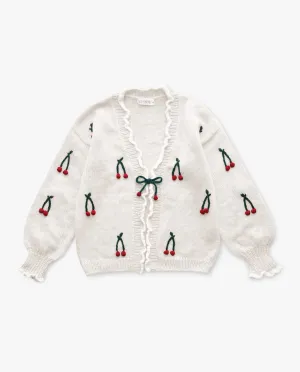 Adult Cardigan Cherries | off white