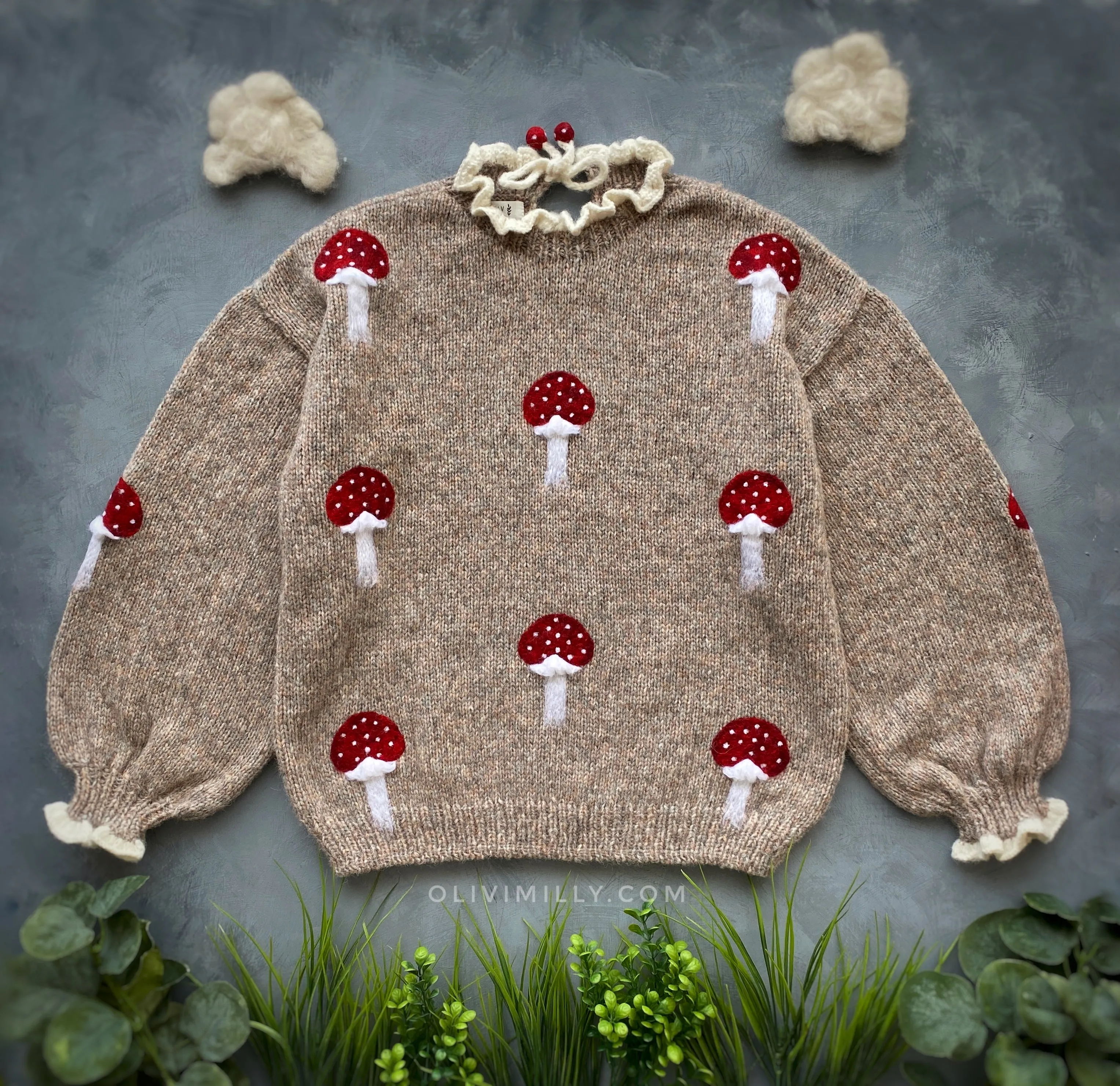 Adult Mushrooms pullover | Beigebrown