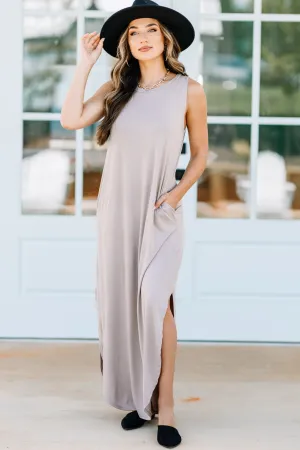 All Day Adventures Mocha Brown Tank Maxi Dress