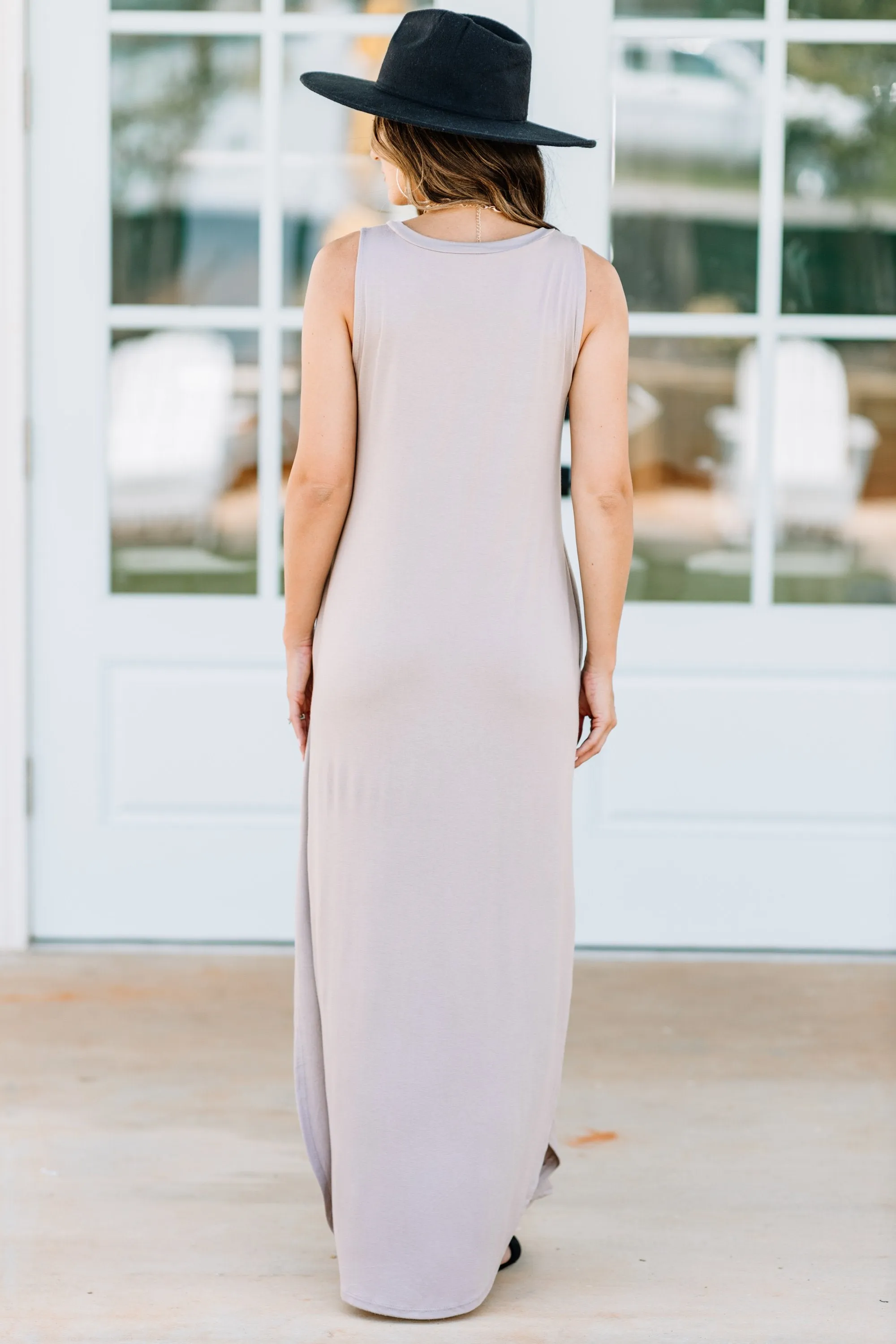 All Day Adventures Mocha Brown Tank Maxi Dress