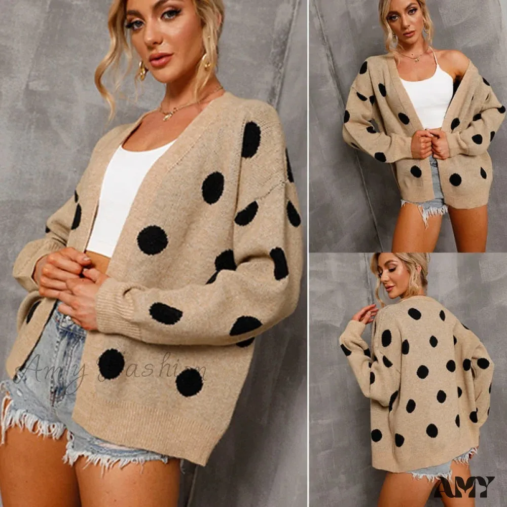 Amy Fashion - Women's Knitted Sweater Coat Long Sleeve Cardigan