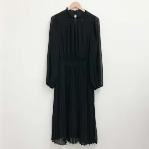 Arna York by City Chic Black Pleated Midi Dress UK 16