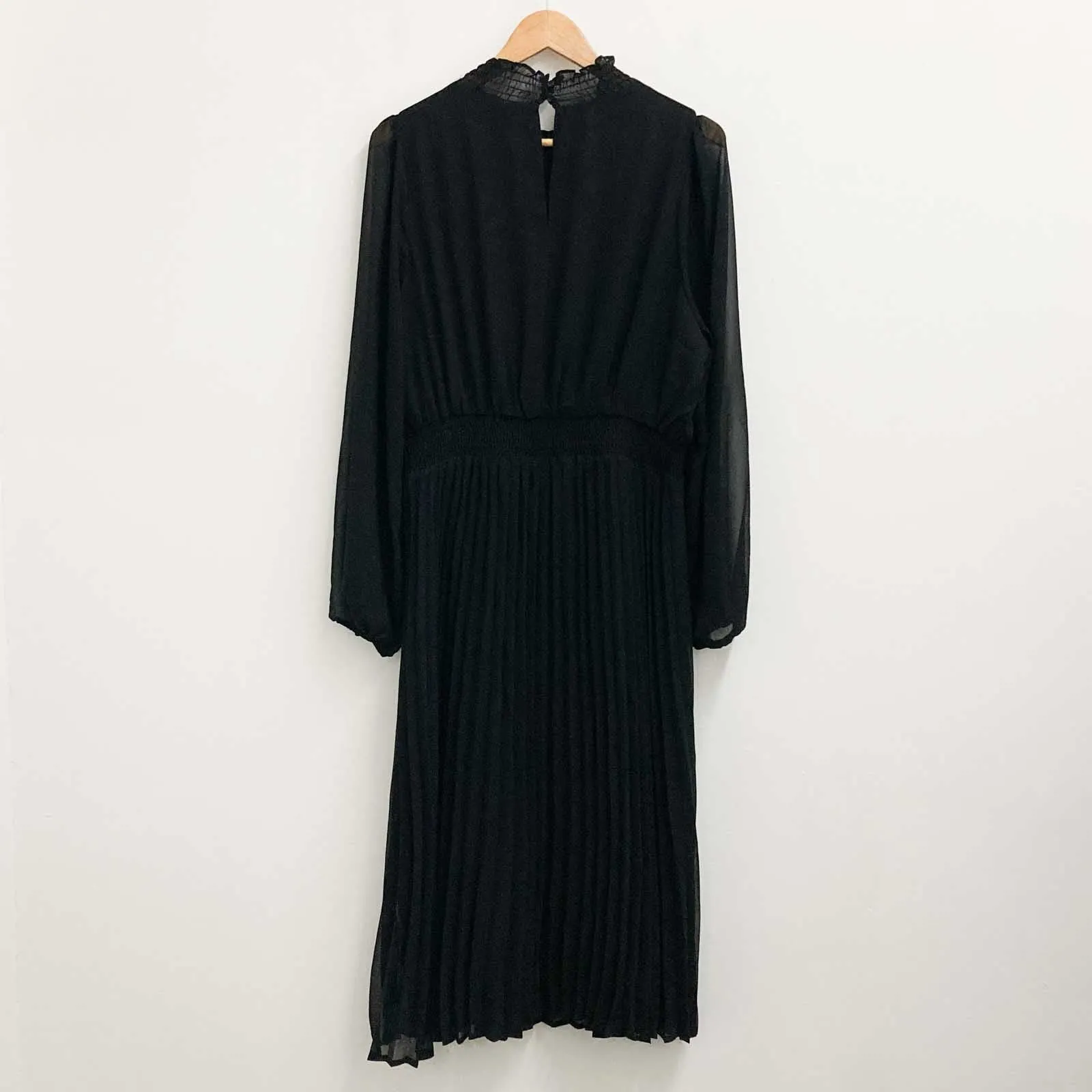 Arna York by City Chic Black Pleated Midi Dress UK 16