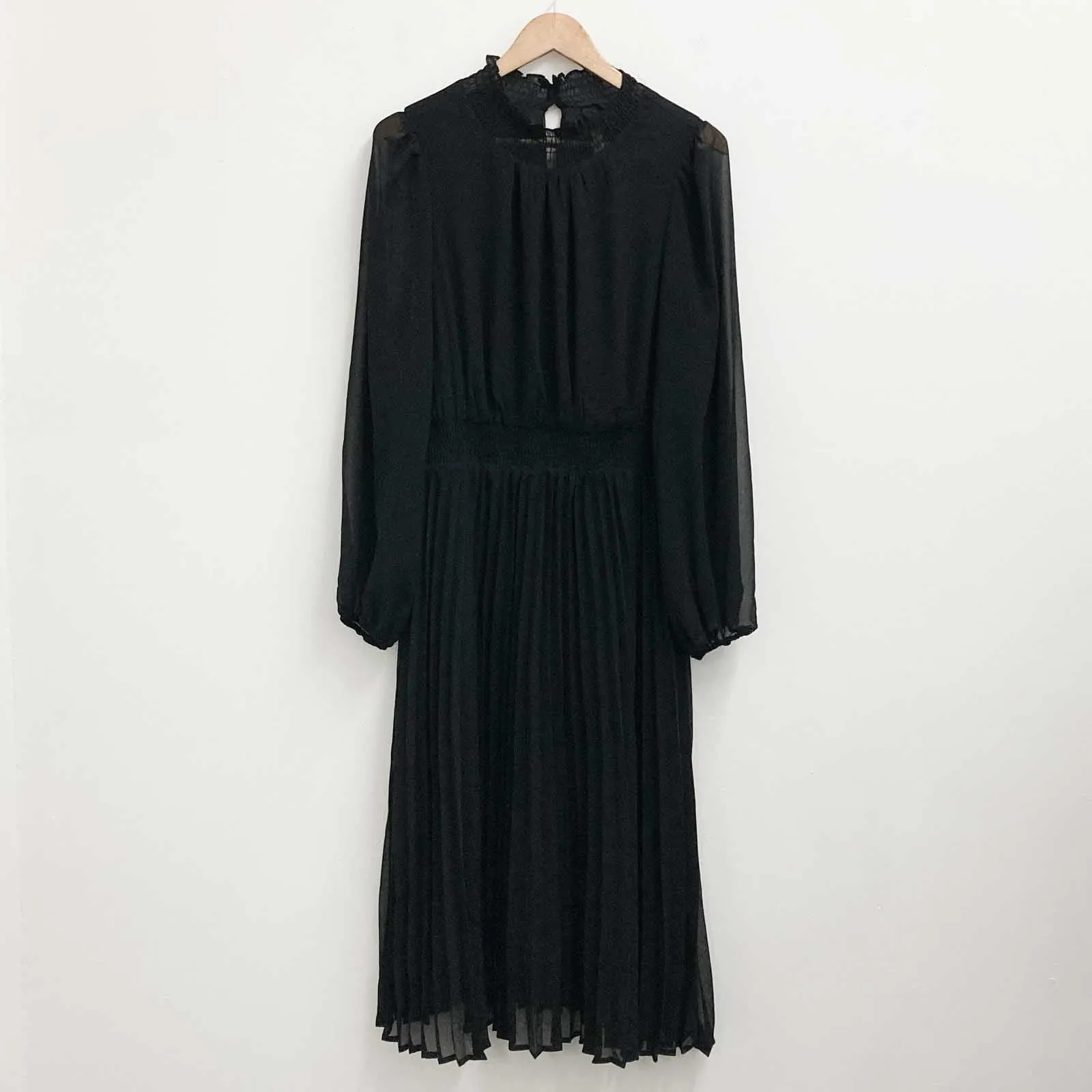 Arna York by City Chic Black Pleated Midi Dress UK 16