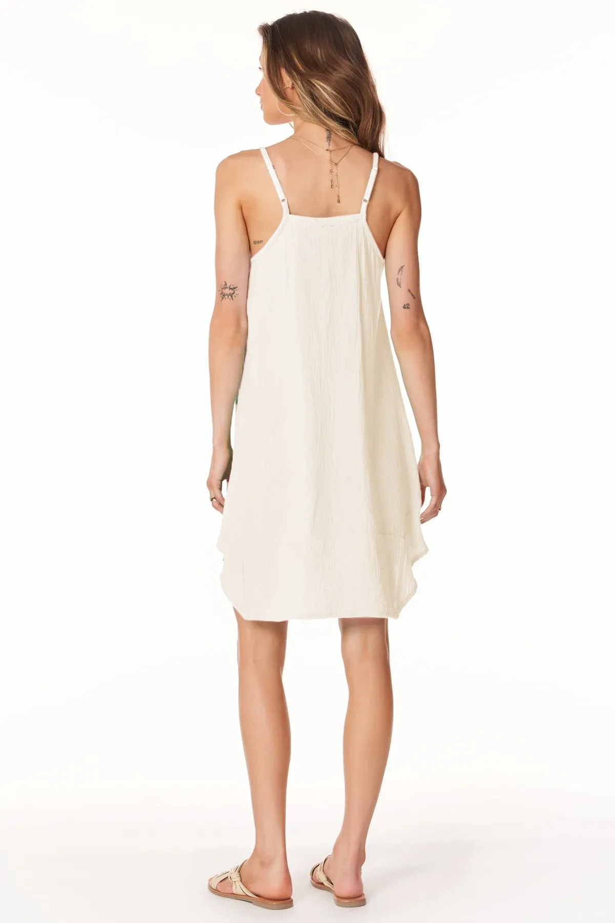Asymmetrical Hem Dress - Parchment
