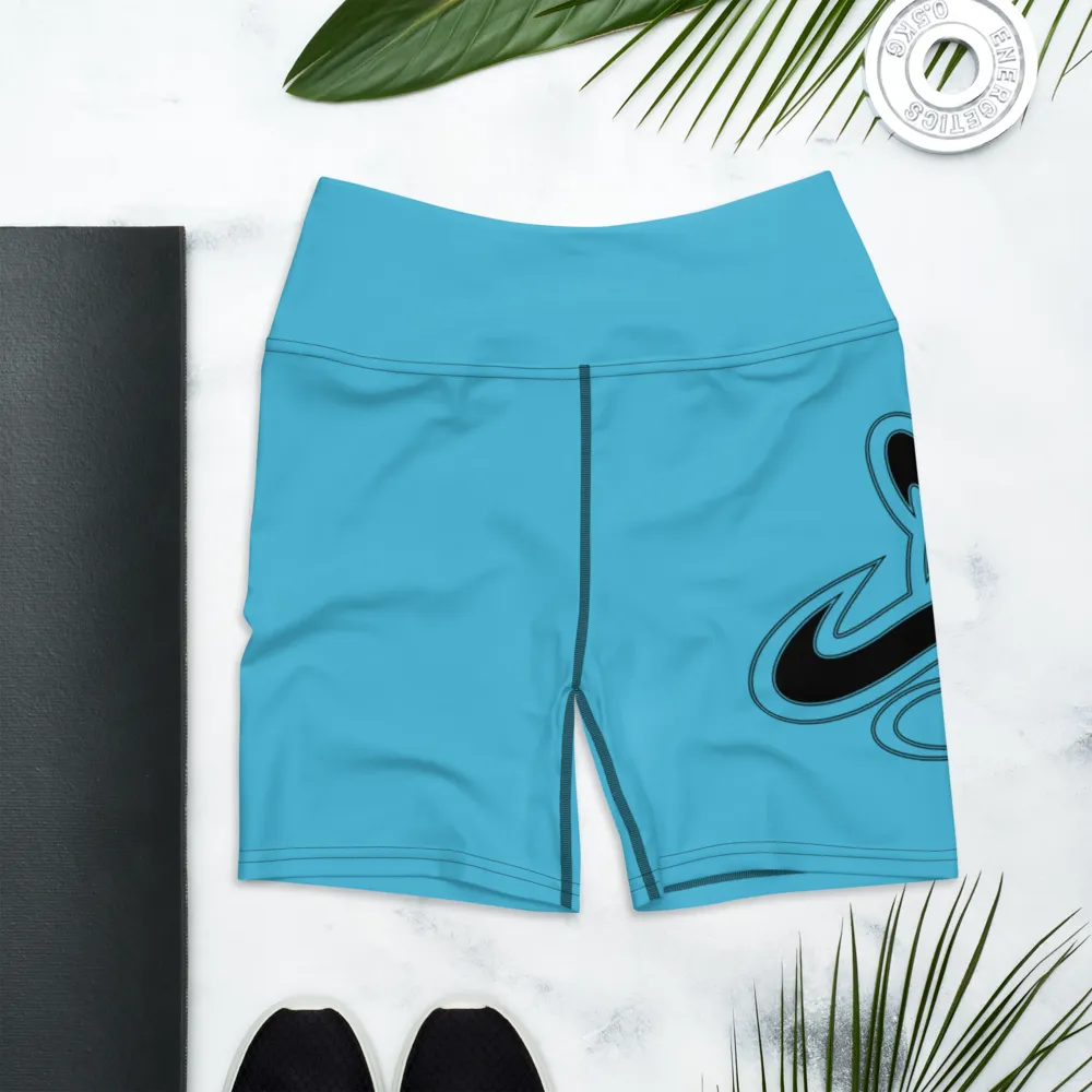 Athletic Apparatus Blue 7 Black logo Yoga Shorts