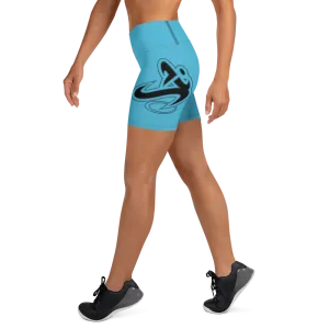 Athletic Apparatus Blue 7 Black logo Yoga Shorts