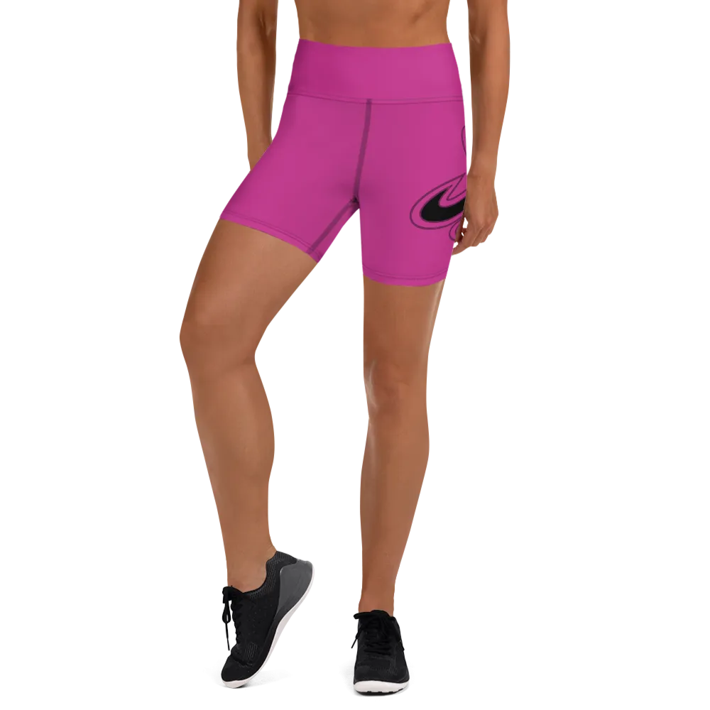 Athletic Apparatus Pink Black logo Yoga Shorts