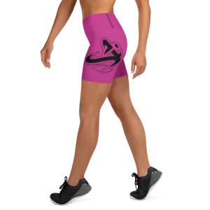 Athletic Apparatus Pink Black logo Yoga Shorts