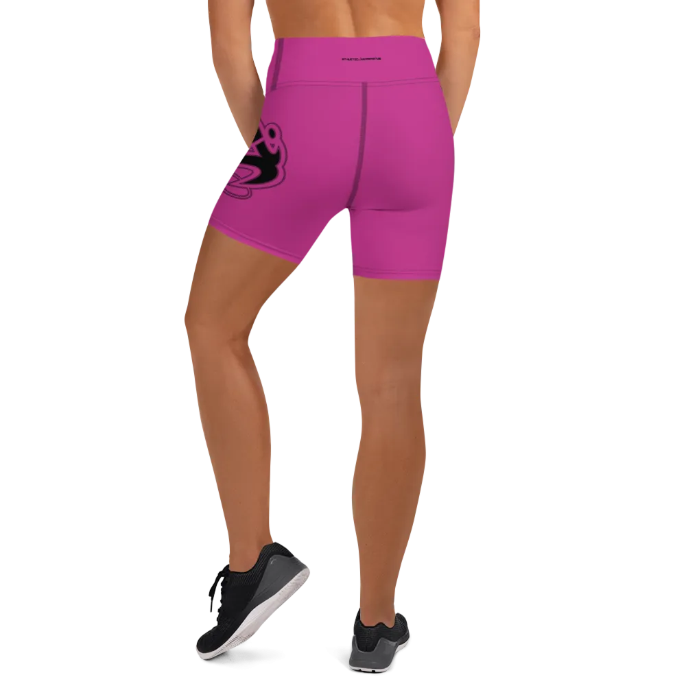 Athletic Apparatus Pink Black logo Yoga Shorts