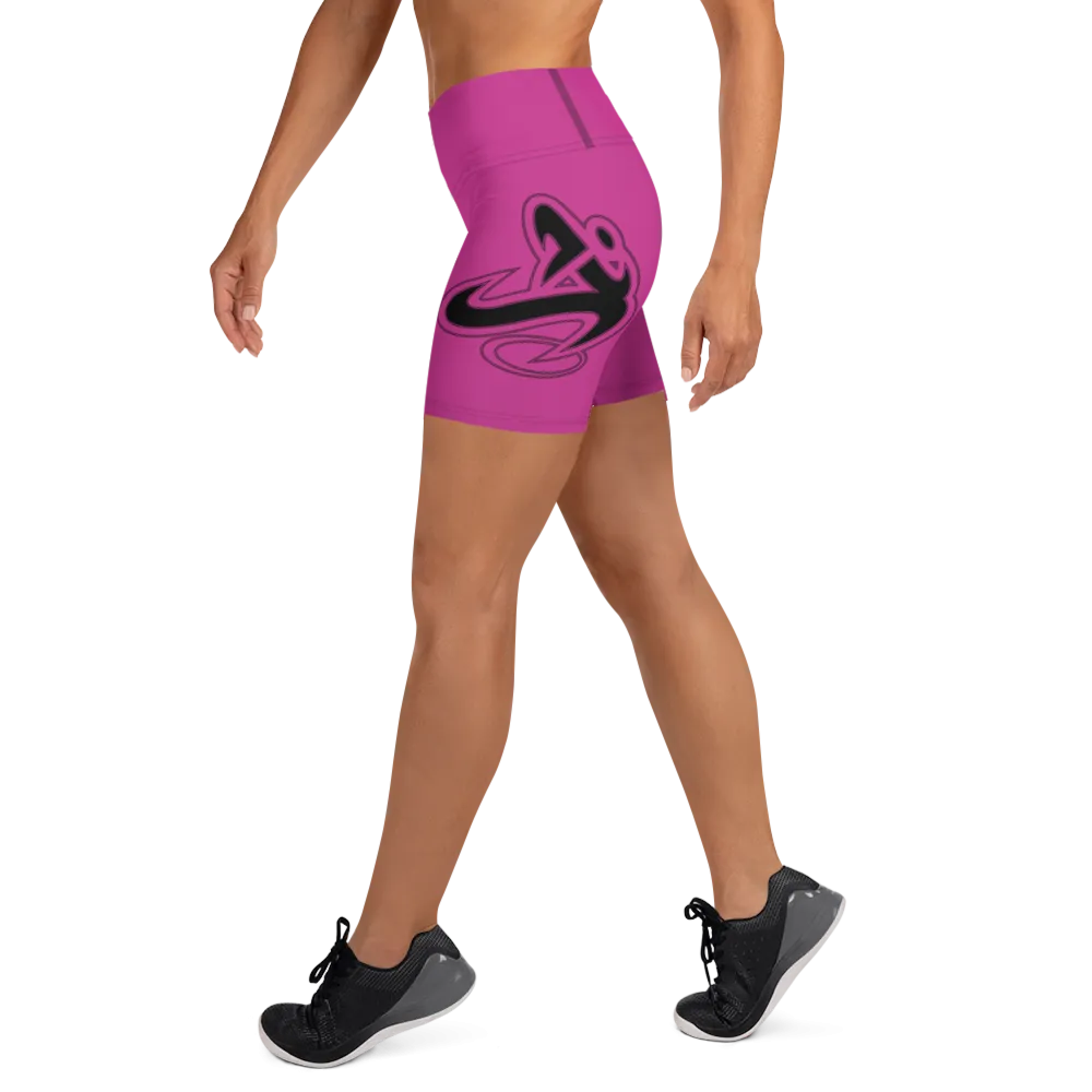 Athletic Apparatus Pink Black logo Yoga Shorts