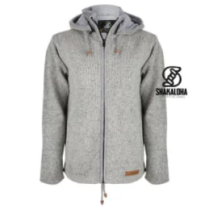 Beige Woollen Cardigan with a Detachable Hood
