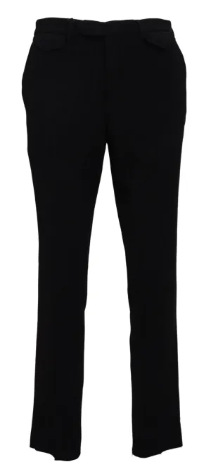 BENCIVENGA Black Cotton Straight Fit  Formal Pants