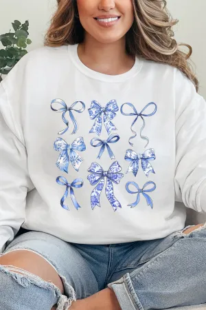 Blue Chinoiserie Bows Unisex NuBlend Crew Sweatshirt