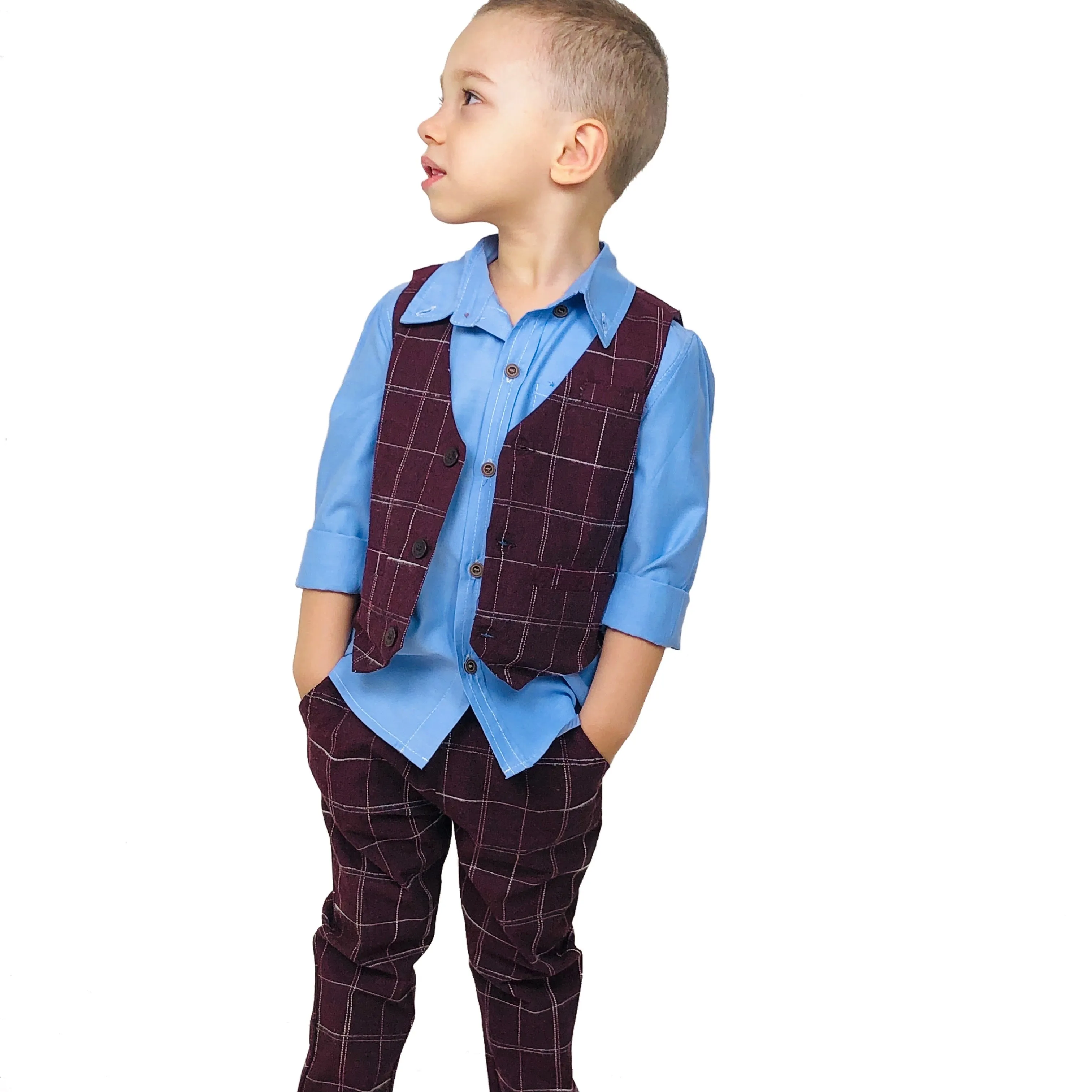 Boy's 2 PCS Elegant formal Outfit. Red.