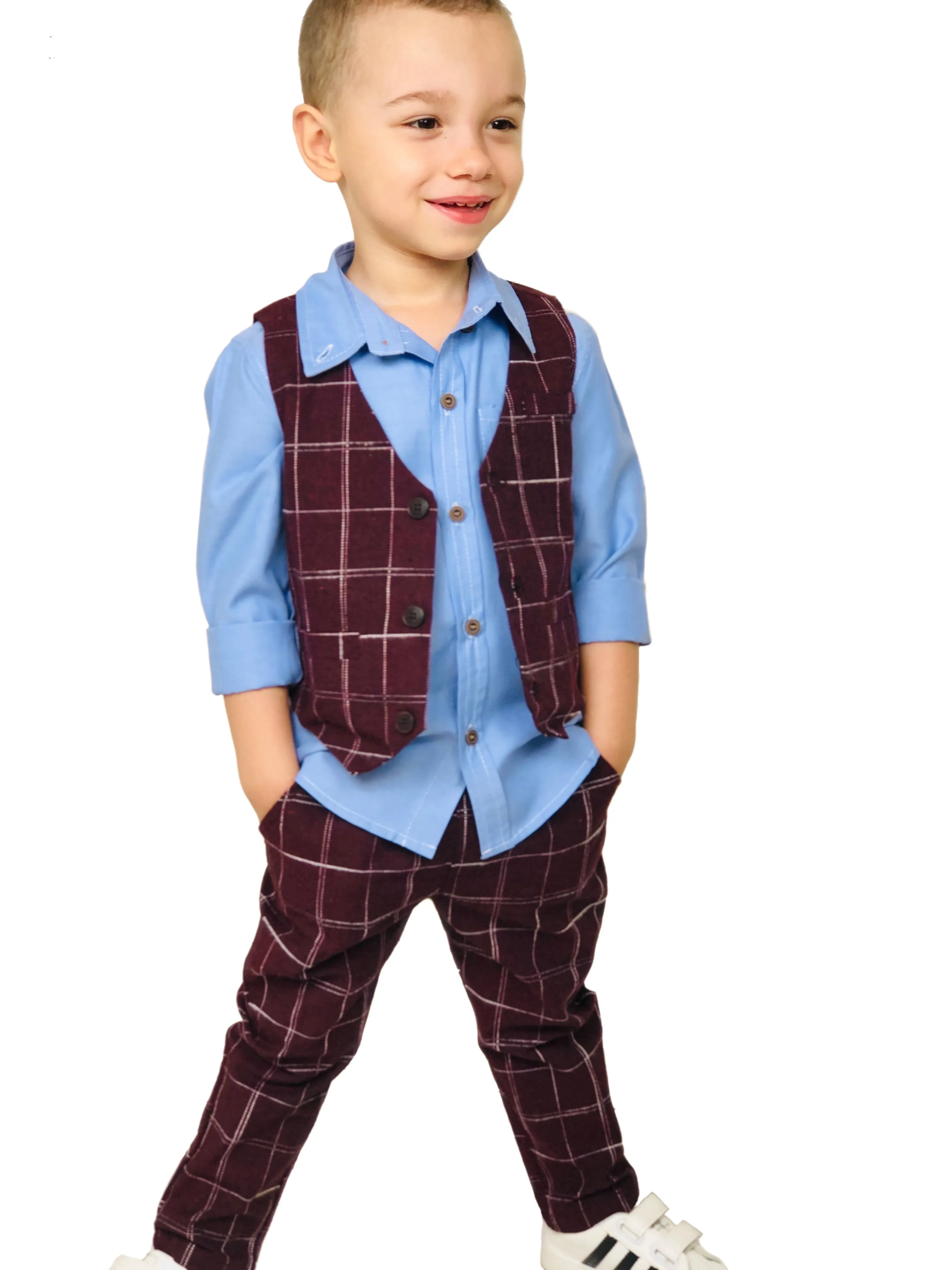 Boy's 2 PCS Elegant formal Outfit. Red.