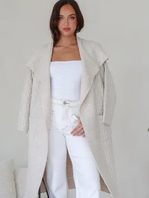 Cable Knit Cardigan : Natural