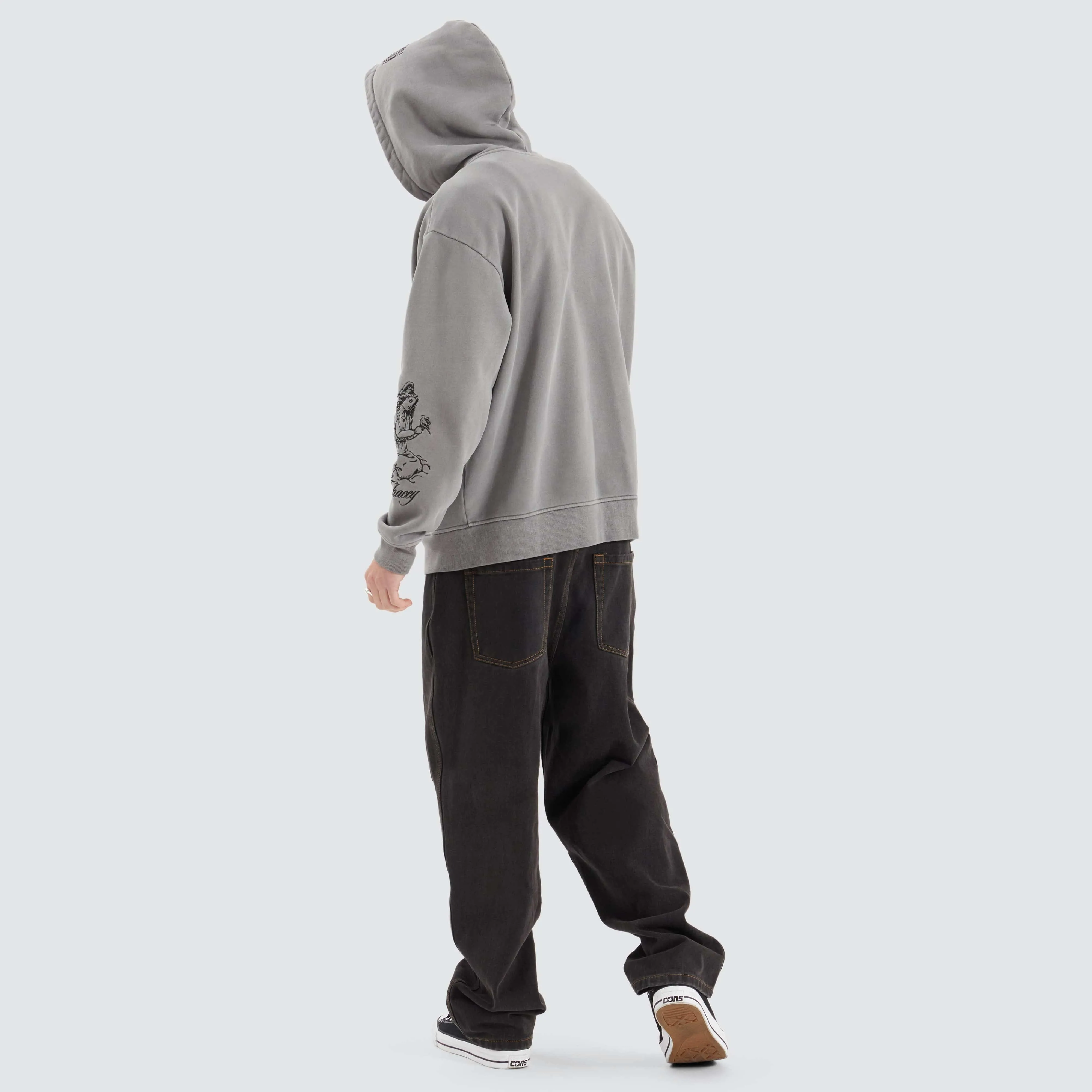Celestial Heavy Relaxed Hooded Zip Jumper Pigment Frost Grey