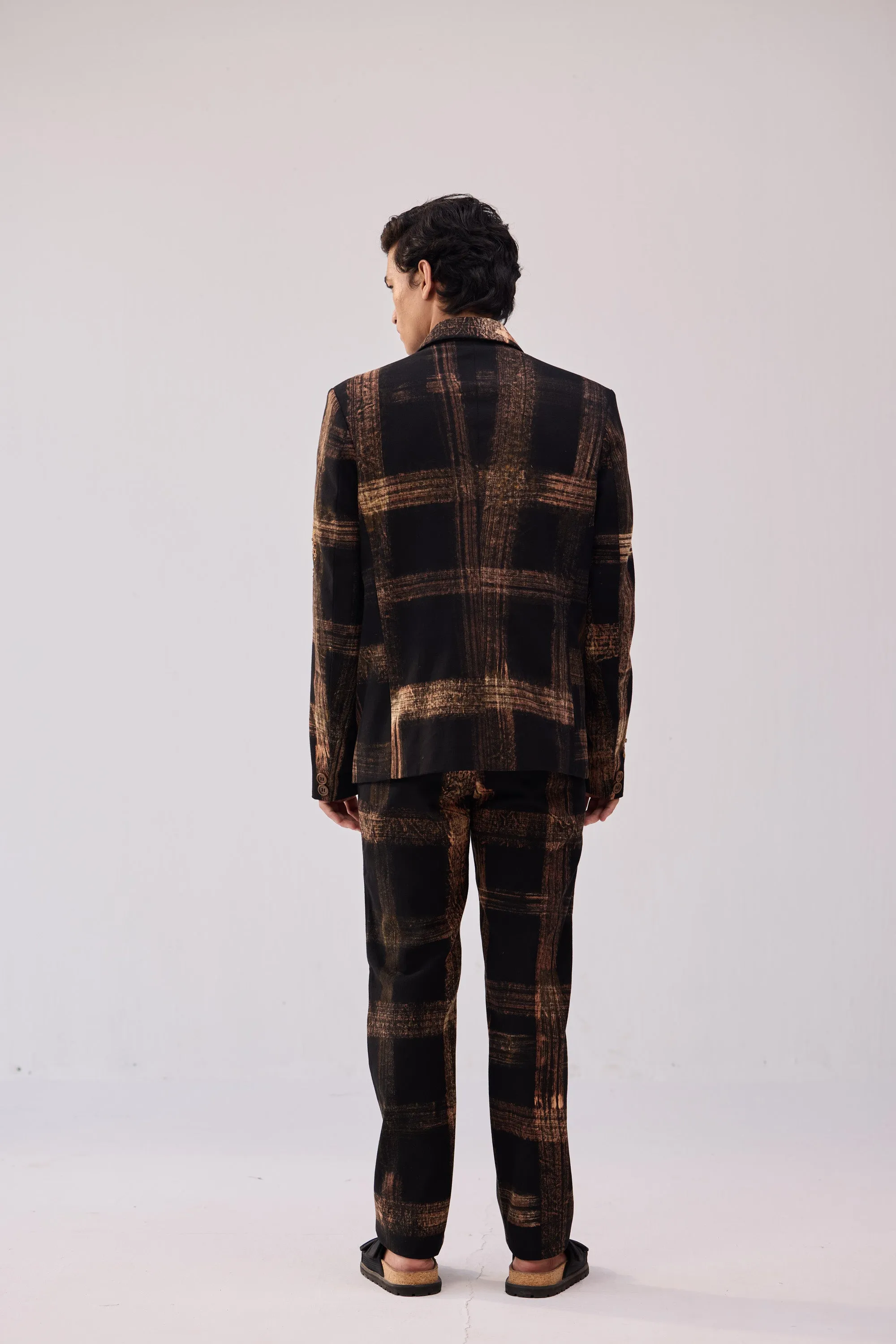 Checked formal pants