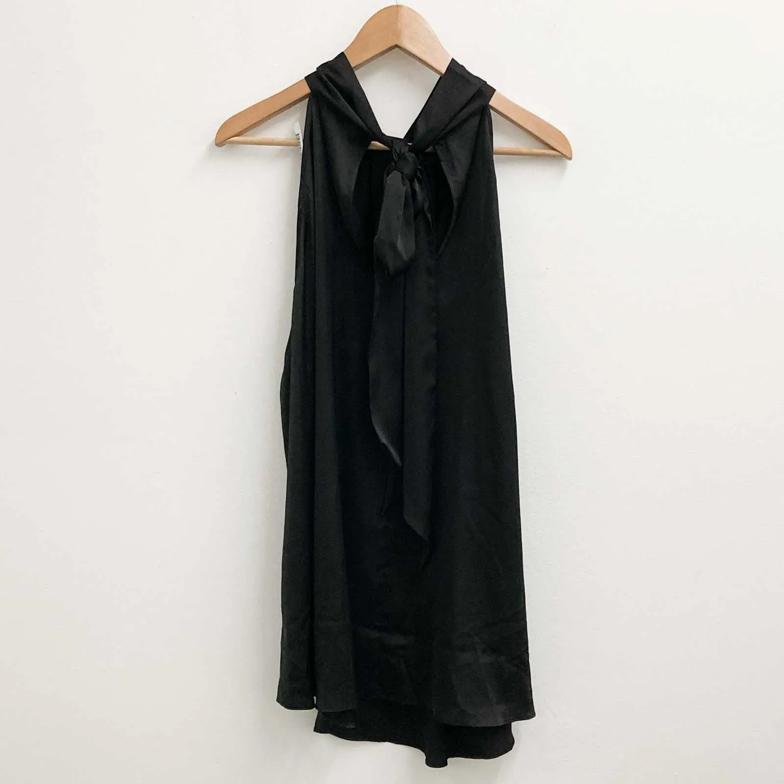 City Chic Black High Neck Satin Sheen Sleeveless Top UK 22
