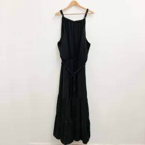 City Chic Black High Neck Tiered Maxi Dress UK 22