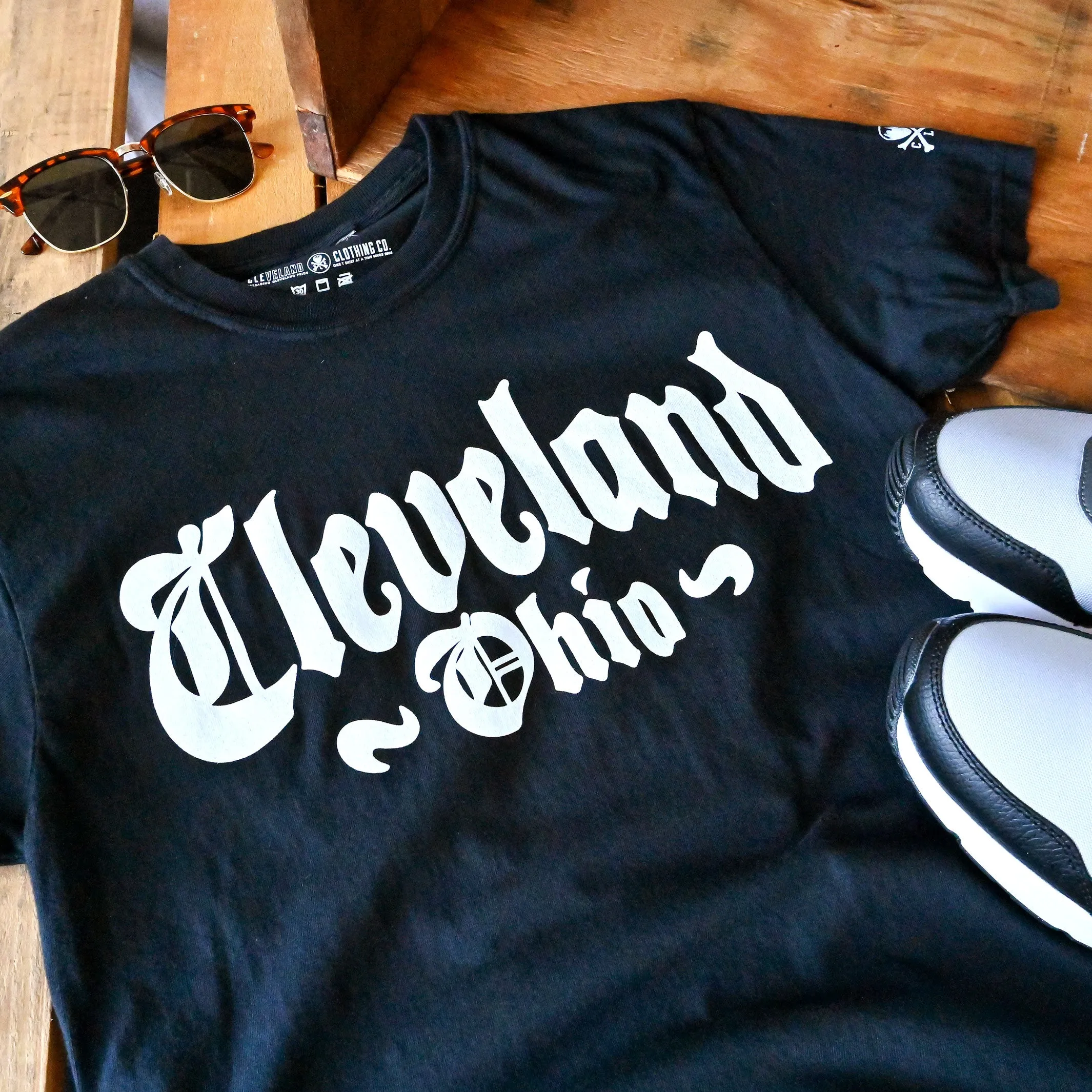 Cleveland Black Letter - Unisex Crew T-Shirt