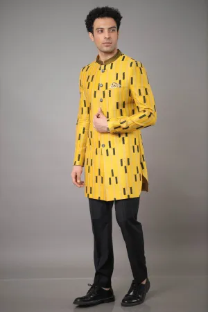 Dola Silk Textured Sherwani Set