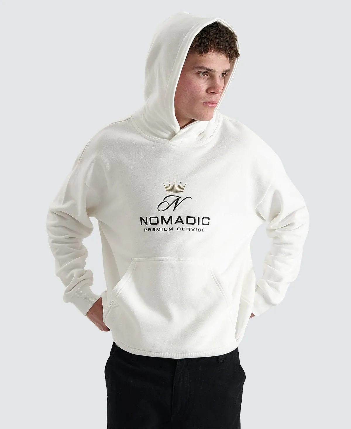 Domenico Relaxed Hoodie Natural White