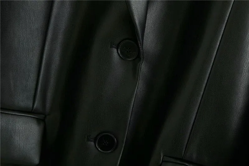 DOUBLE BUTTON VEGAN BLAZER