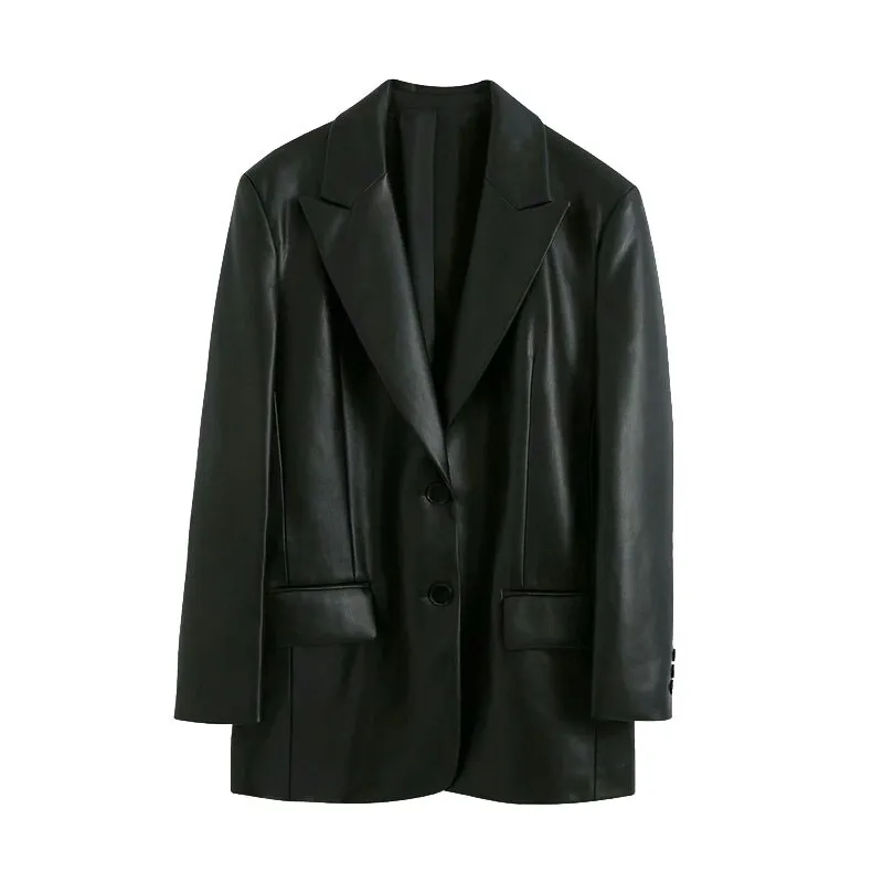 DOUBLE BUTTON VEGAN BLAZER