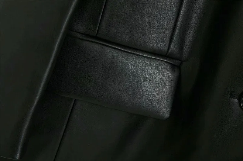 DOUBLE BUTTON VEGAN BLAZER