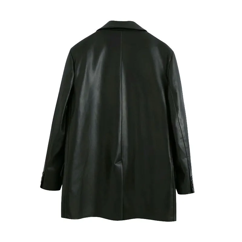 DOUBLE BUTTON VEGAN BLAZER