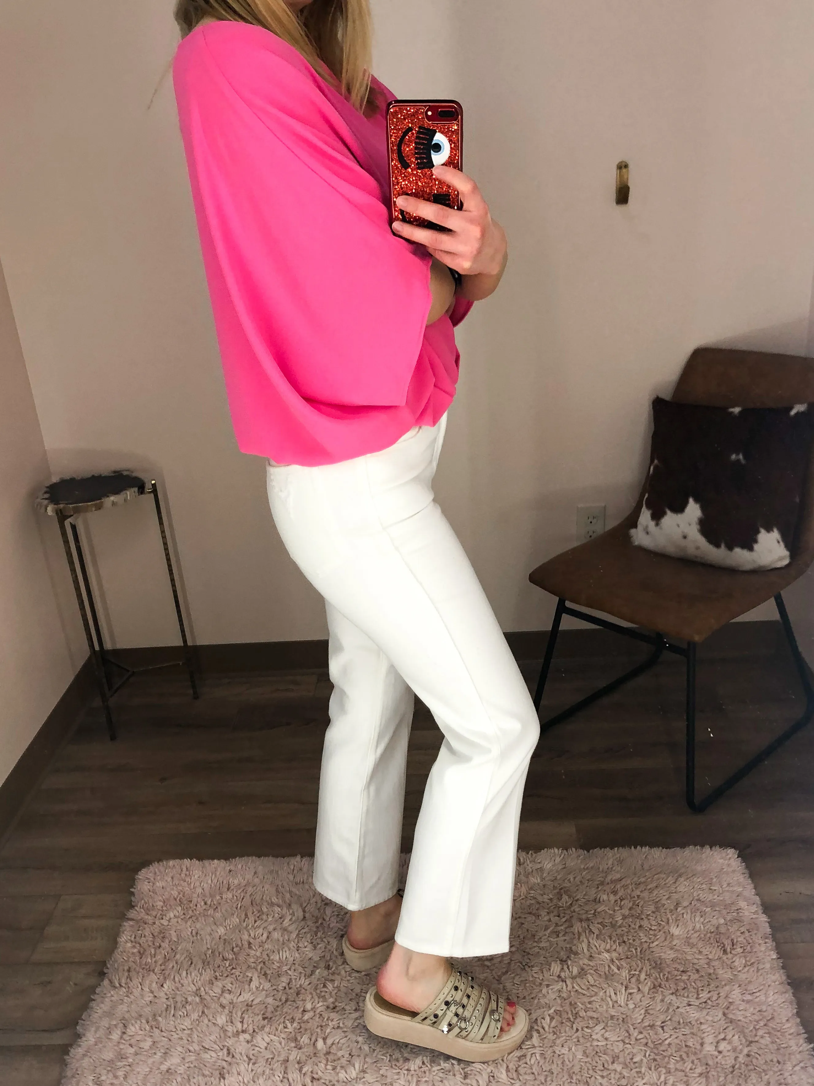 Good Curve White Straight Jeans