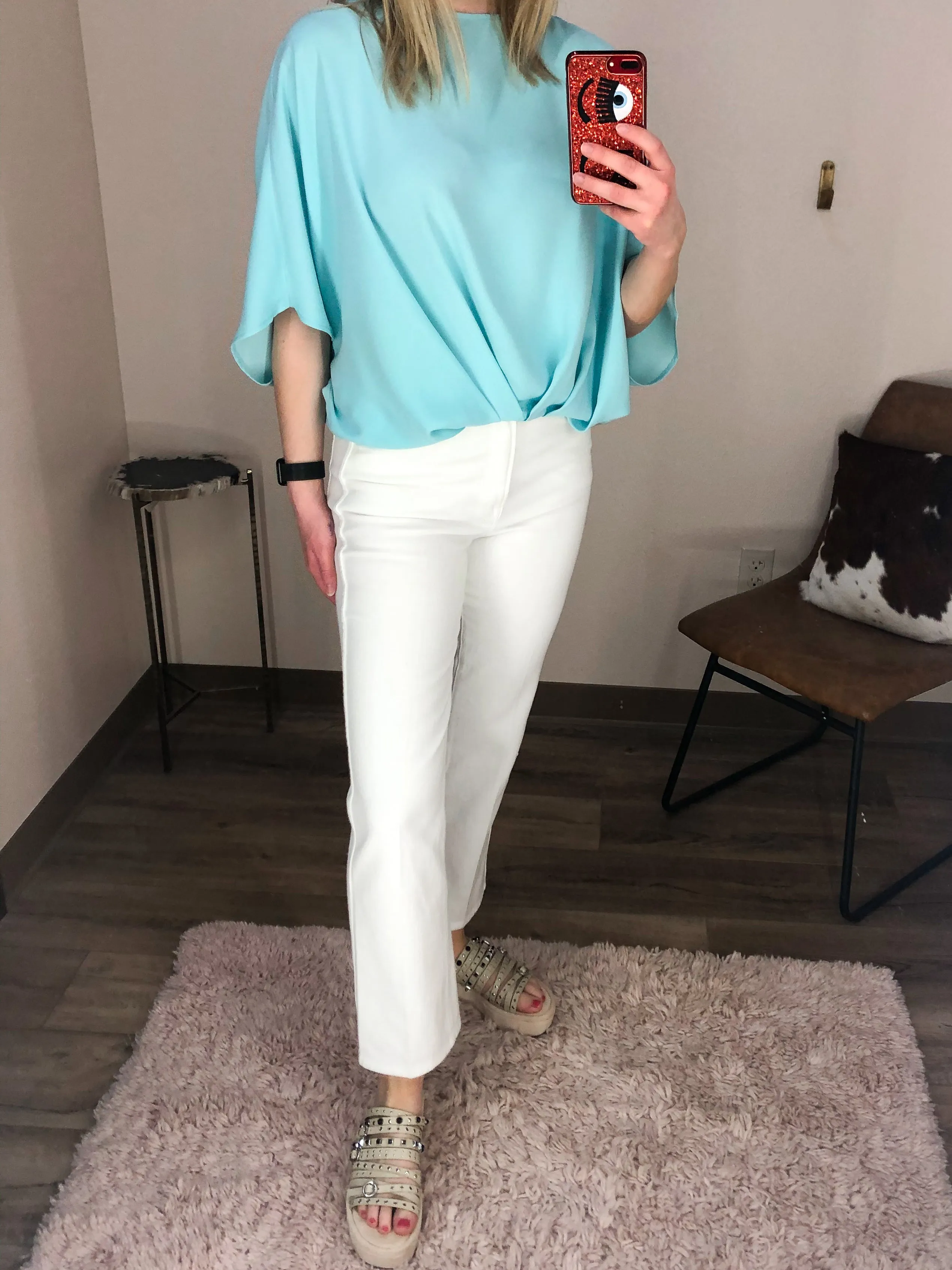 Good Curve White Straight Jeans