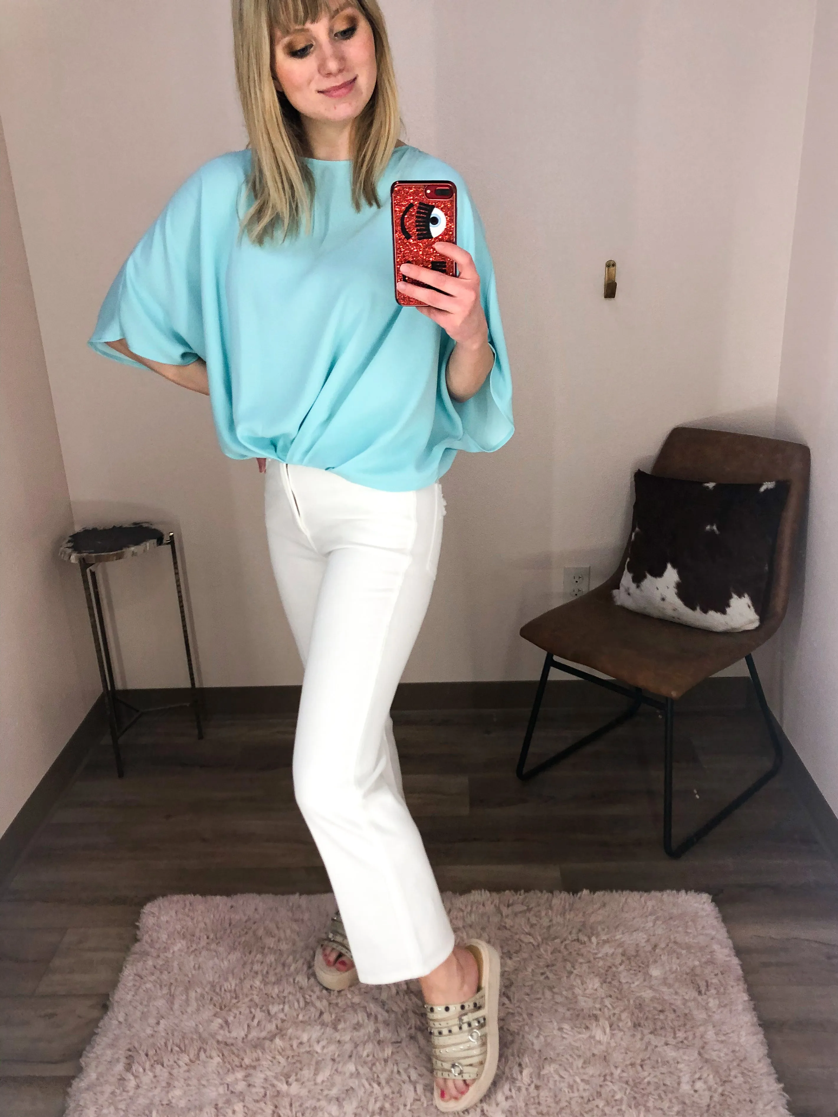 Good Curve White Straight Jeans