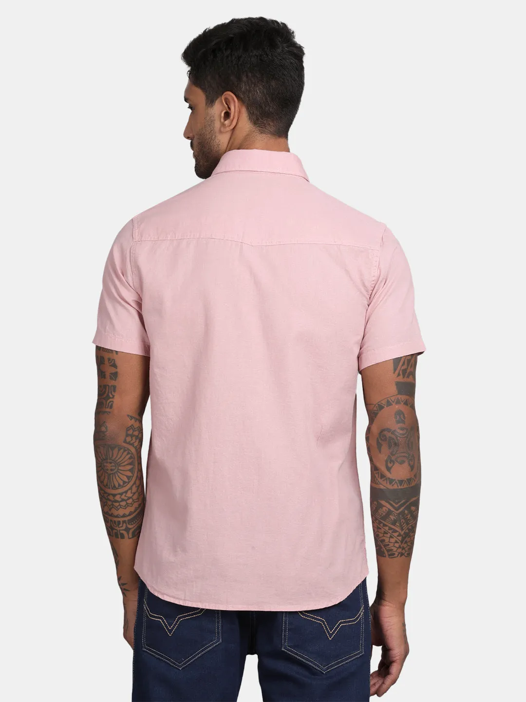 HALF SLEEVE COTTON LINEN SHIRT