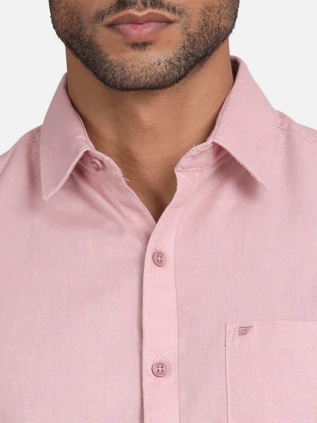 HALF SLEEVE COTTON LINEN SHIRT