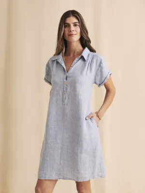 Hana Dress - Blue Basket Weave