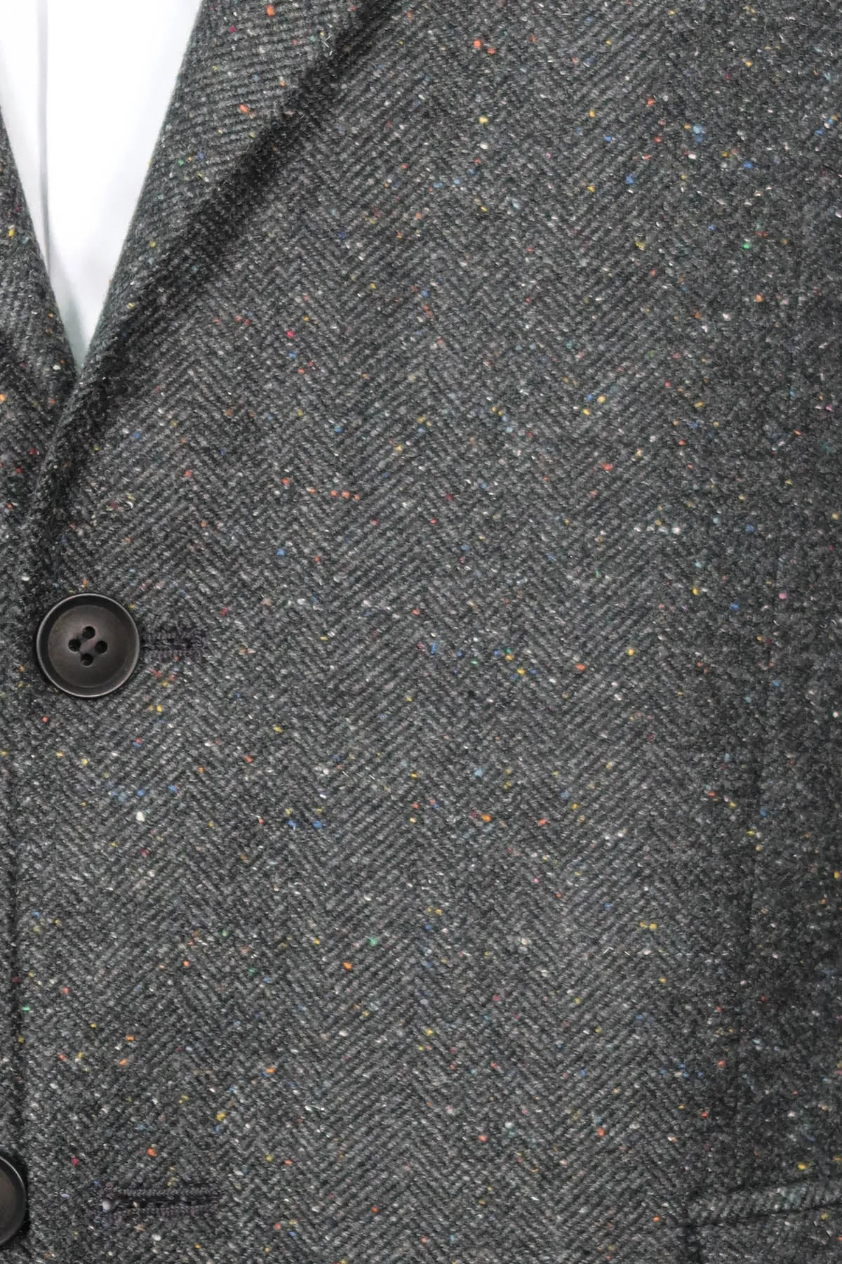Houndstooth Pattern Wool Anthracite Men Blazer - Wessi