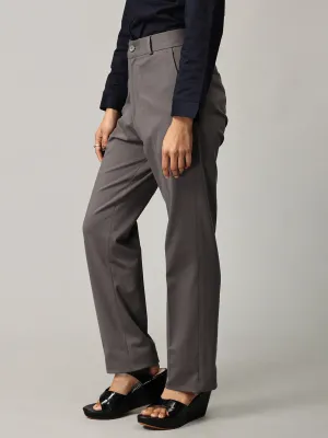 Light Grey Formal Straight Leg Pants