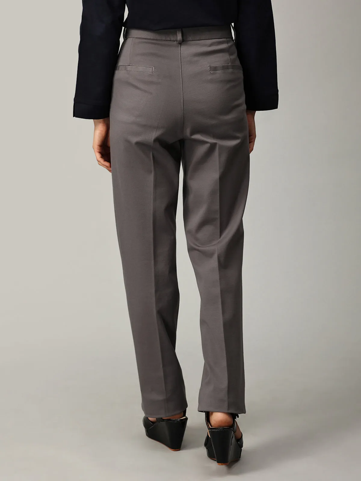 Light Grey Formal Straight Leg Pants