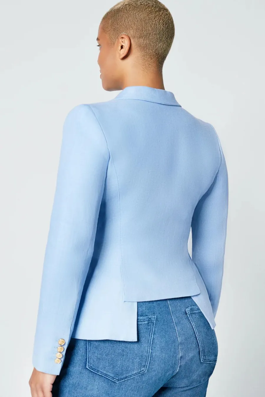 Linen Duchess Blazer Periwinkle