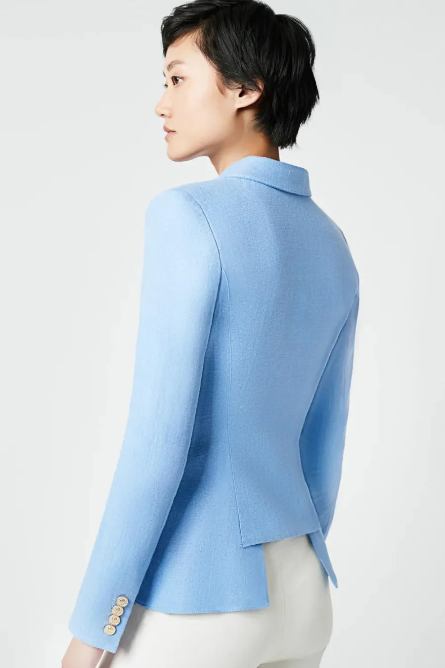 Linen Duchess Blazer Periwinkle