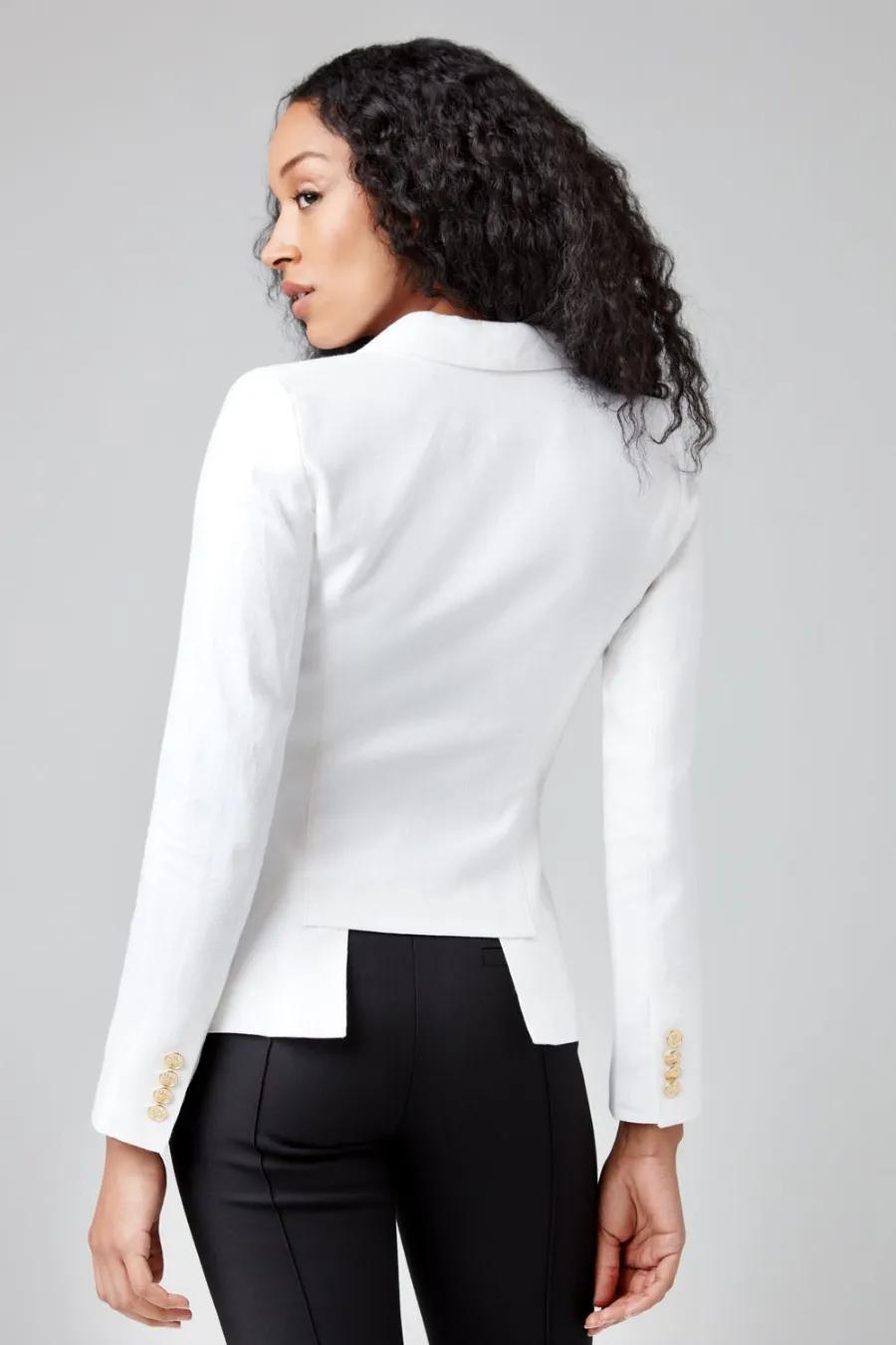 Linen Duchess Blazer White