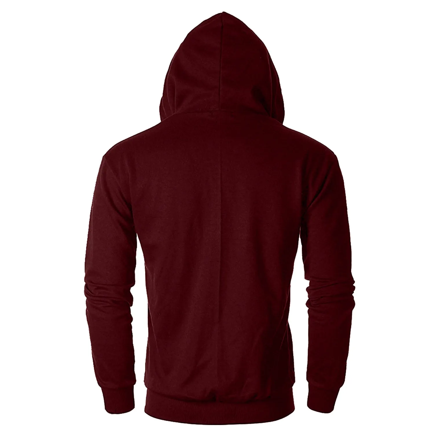 Maroon Cotton Blend Hoodies Sweatshirt With Kangaroo Pocket By LazyChunks