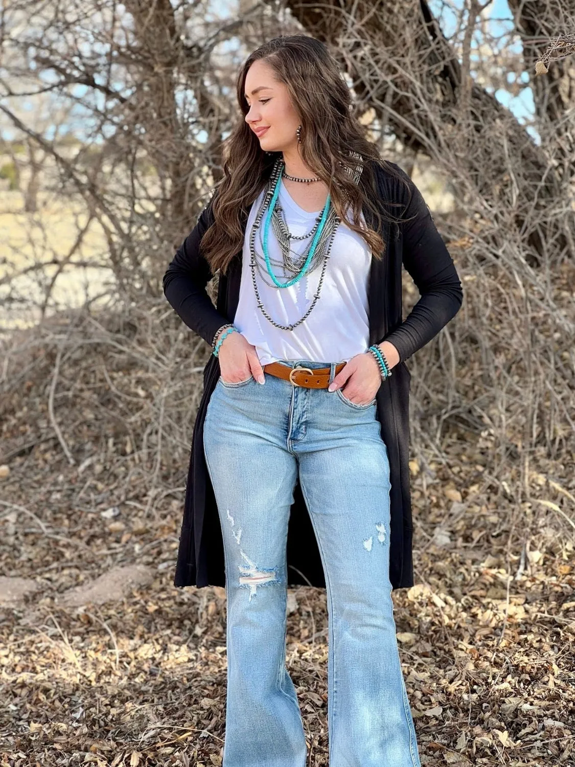Melinda Long Black Cardigan