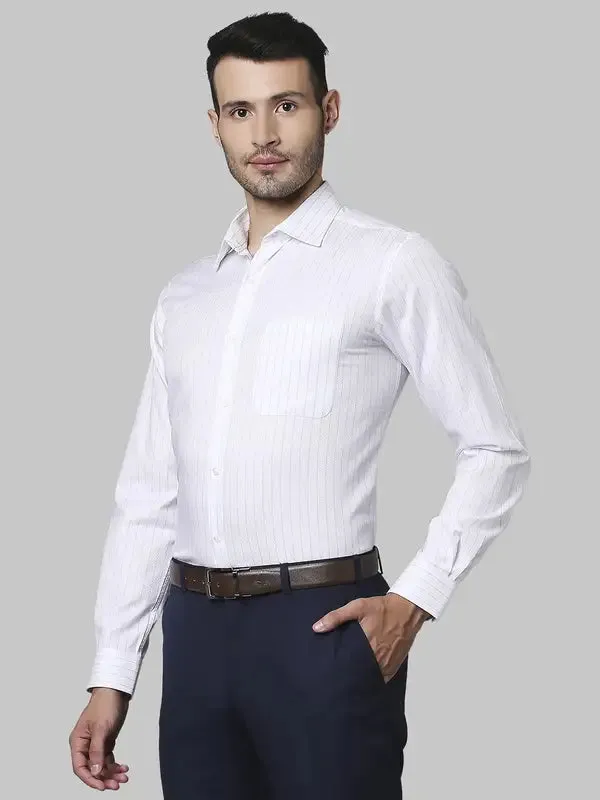 Men Blue Contemporary Fit Stripe Cotton Shirts