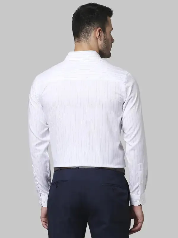 Men Blue Contemporary Fit Stripe Cotton Shirts